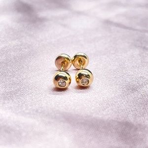18k Gold Filled Baby/Toddler Cubic Zirconia Stud Earrings  ✨